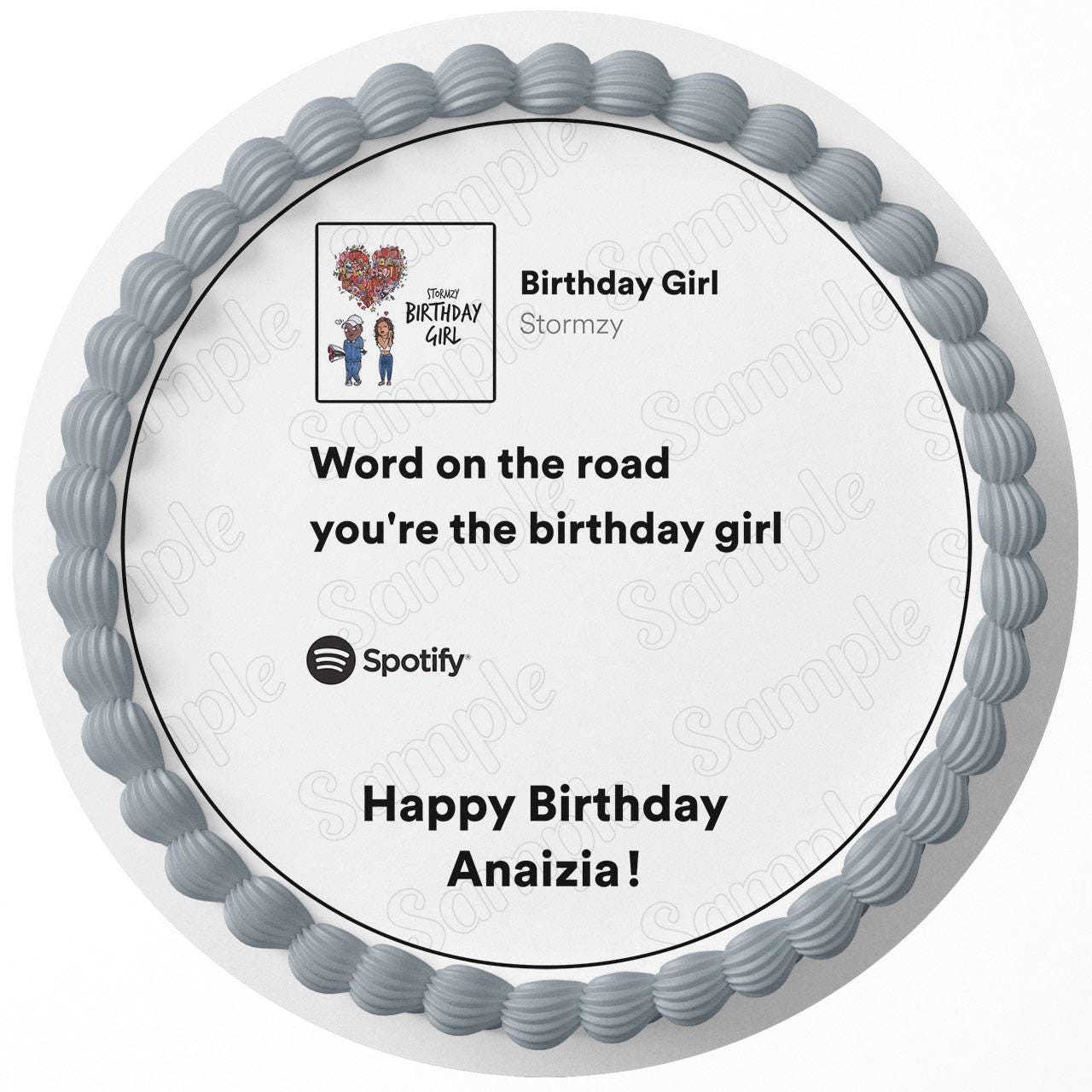 Birthday Girl Edible Image Cake Topper Sheet Custom Icing Round - Etsy