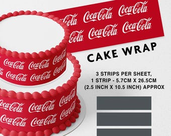 Tiras comestibles de refresco de cola, tiras impresas de glaseado para decorar pasteles, borde de cinta decorativa