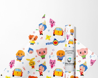 Papel de regalo navideño Plim Kids Circus, rollo de 58 x 23 pulgadas
