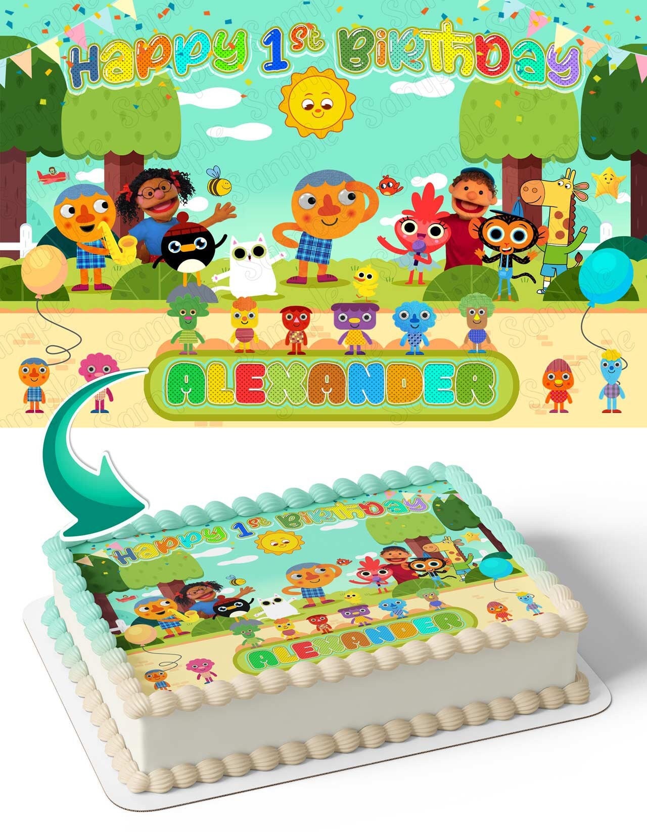 Super Simple Kids Edible Image Cake Topper Personalized Birthday Sheet Decoration Custom Party Frosting Transfer Fondant