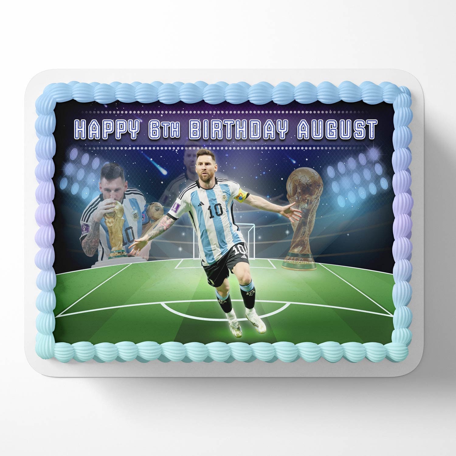 Messi Birthday Edible Image Cake Topper Sheet Custom Icing