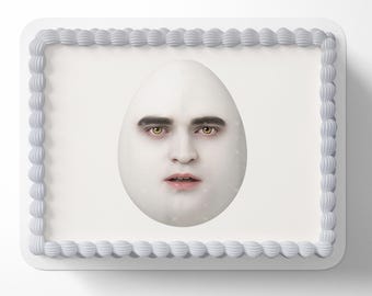 Adorno comestible para pastel de Eggward / Imagen comestible de meme divertido / Decoración para pastel de huevo de vampiro / Adorno personalizado para pastel de cumpleaños