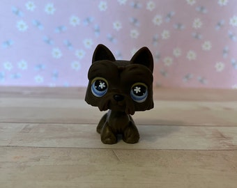 Littlest Pet Shop AUTHENTIC Scottie 789 Brown with Blue Eyes