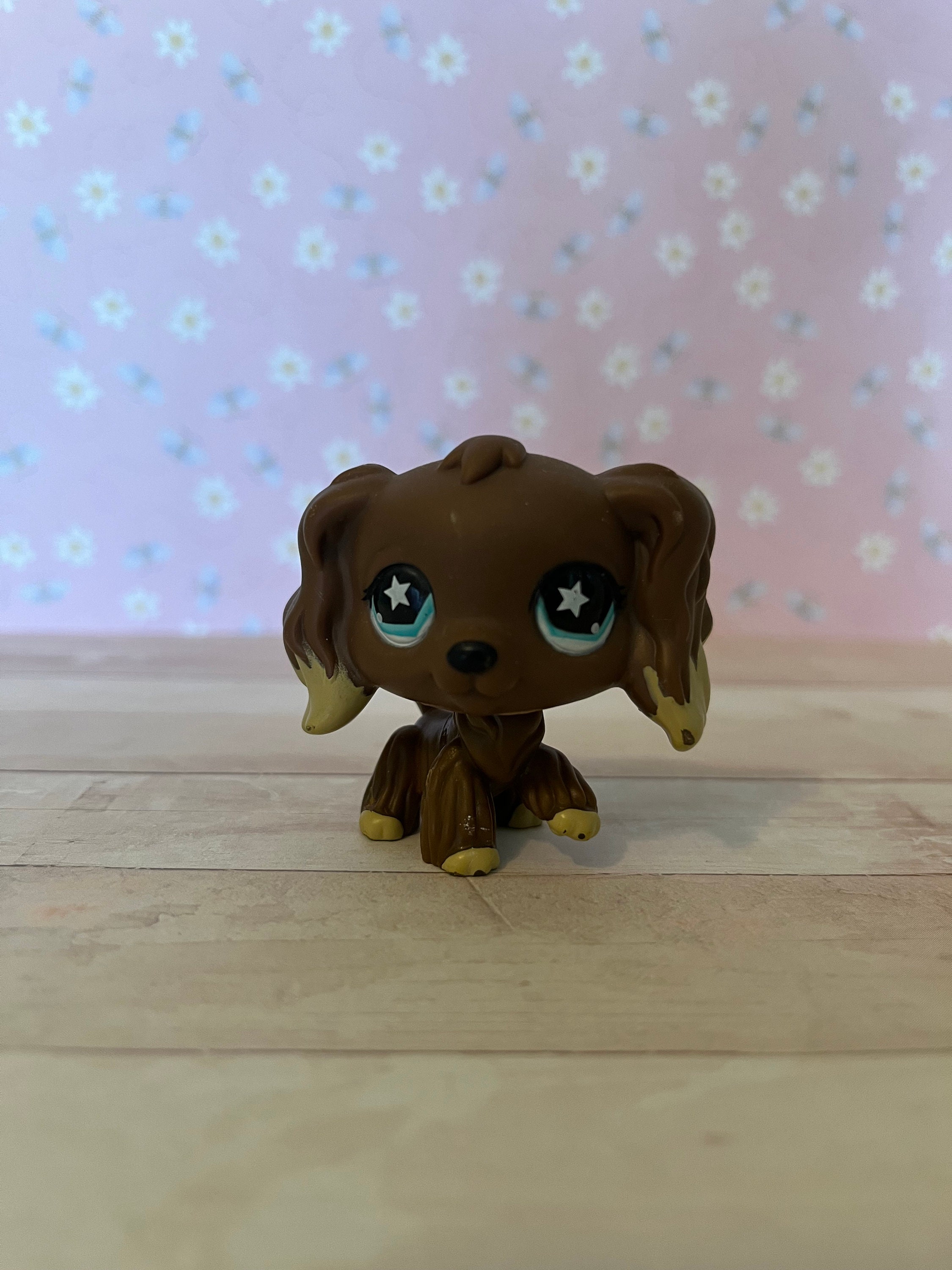 Littlest Pet Shop AUTHENTIC Cocker Spaniel 960 Brown Blue and Cream Etsy