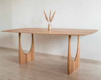 Handmade Solid Oak Dining Table, Scandinavian Design, 150x100 cm