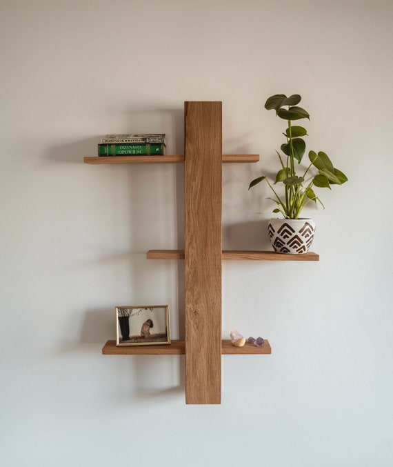 Floating Shelf Handmade From OAK Solid Wood Book Shelf Wall Etsy