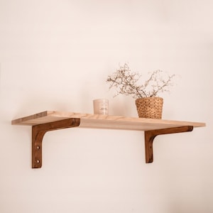 Shelf bracket, Shelf holder, Wooden shelf attachment set 2 - pieces, Minimalist bracket, Recycling bracket