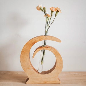 Handmade Wooden Flower Vase, Rustic Home Decor, Unique Decoration, Natural Wooden Vase, Business Decor, Eco-Friendly Interior Decor, Vase