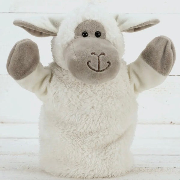 Cuddly Soft Sheep Kids Hand Puppet, baby toddler kids super soft cuddly sheep hand puppet, baby lamb glove puppet