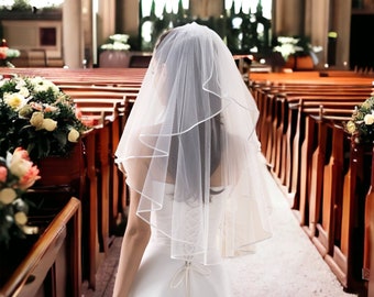 Sistine - two tier classic wedding veil