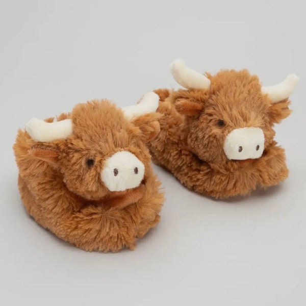 Highland Longhorn Cow Soft Baby animal Booties, super soft baby slipper cow booties, Gift for Baby