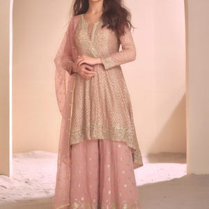 厚手のジョーゼット、パキスタン風サルワール カミーズ、女性用、厚手のパーティーウェア、パキスタンのウェディングドレス、ドゥパッタ付きインド民族サルワール カミーズ