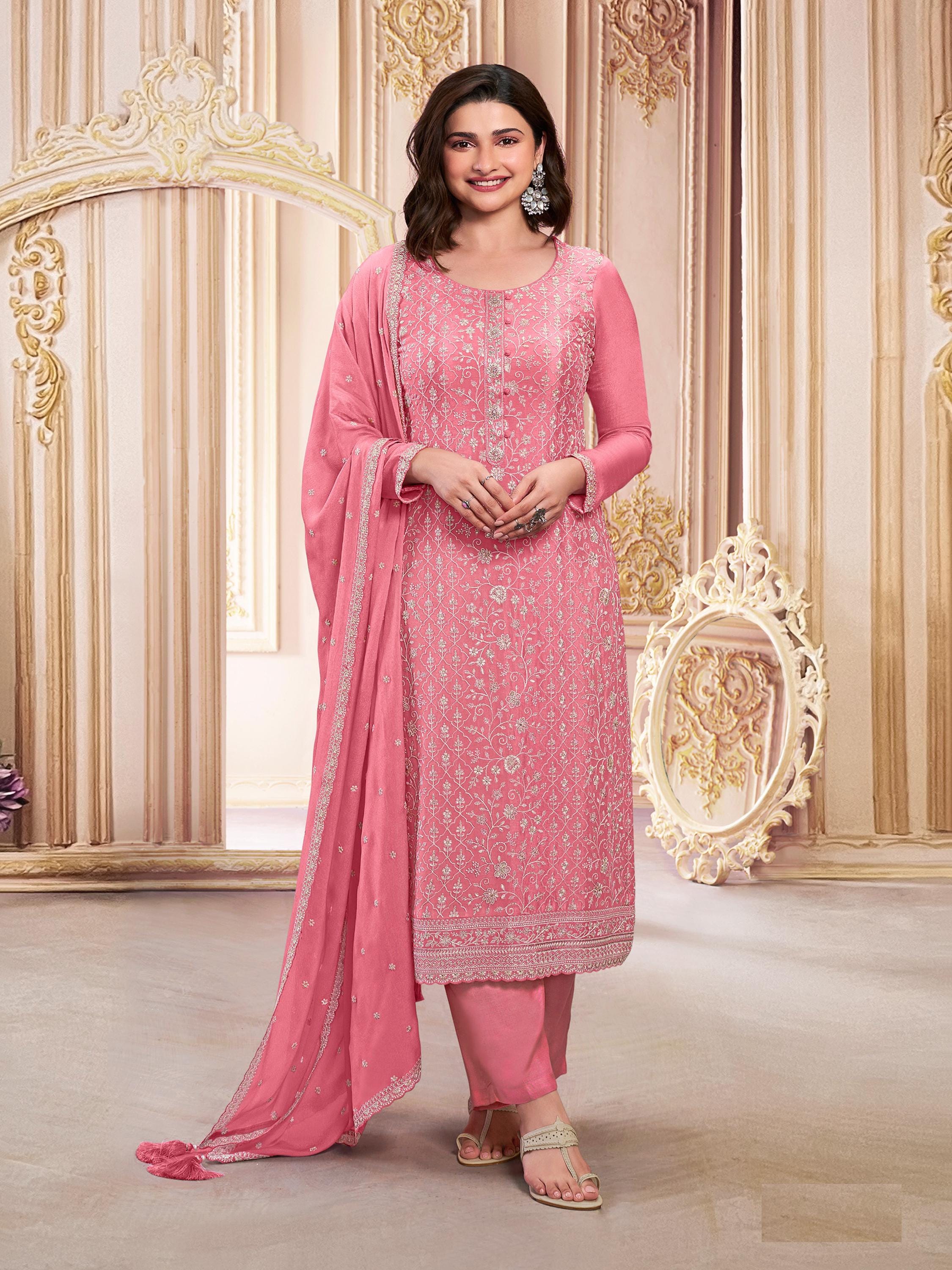 Abito Da Sposa Indiano Pakistano Per Festa Design Bollywood Salwar Kameez Gown