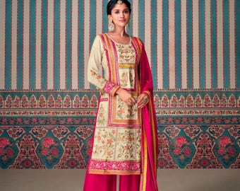 Designer Chinon Pakistani Style Salwar Kameez For Women Heavy Party Wear Pakistani Wedding Dress Indian Ethnic Salwar Kameez With Dupatta