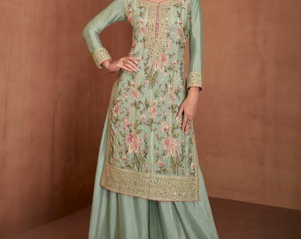 Heavy Chinon Pakistani Style Salwar Kameez For Women Heavy Party Wear Pakistani Wedding Dress Indian Ethnic Salwar Kameez With Dupatta