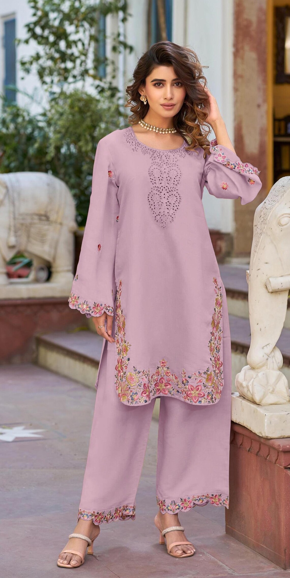Women’s Cotton Embroidered Co-Ord Set | Handcrafted Floral Co ord Set, Soft & Breathable