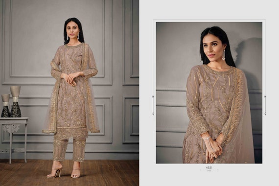 Net With Heavy Designer Embroidery Pakistani Style Salwar Kameez
