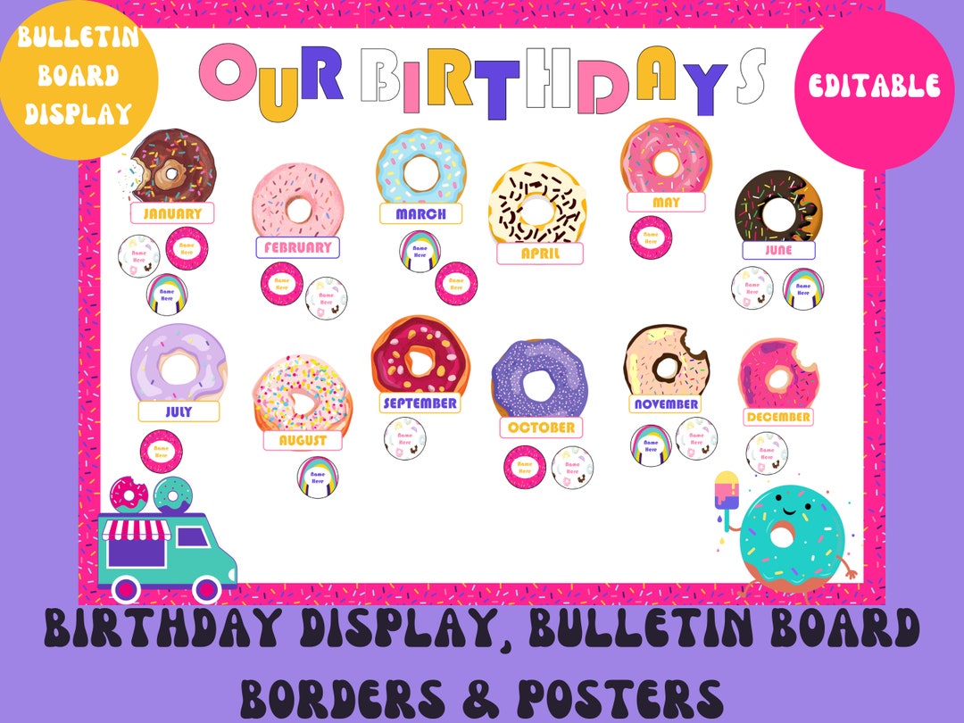 Donut Birthday Bulletin Classroom Display Classroom Decor Etsy
