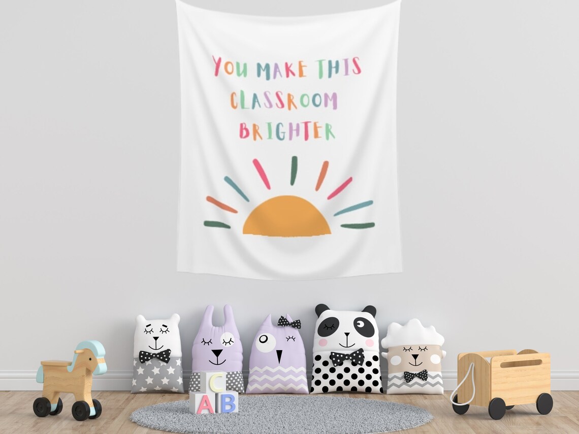 Classroom Wall Tapestry Classroom Wall Hanging Bright Etsy