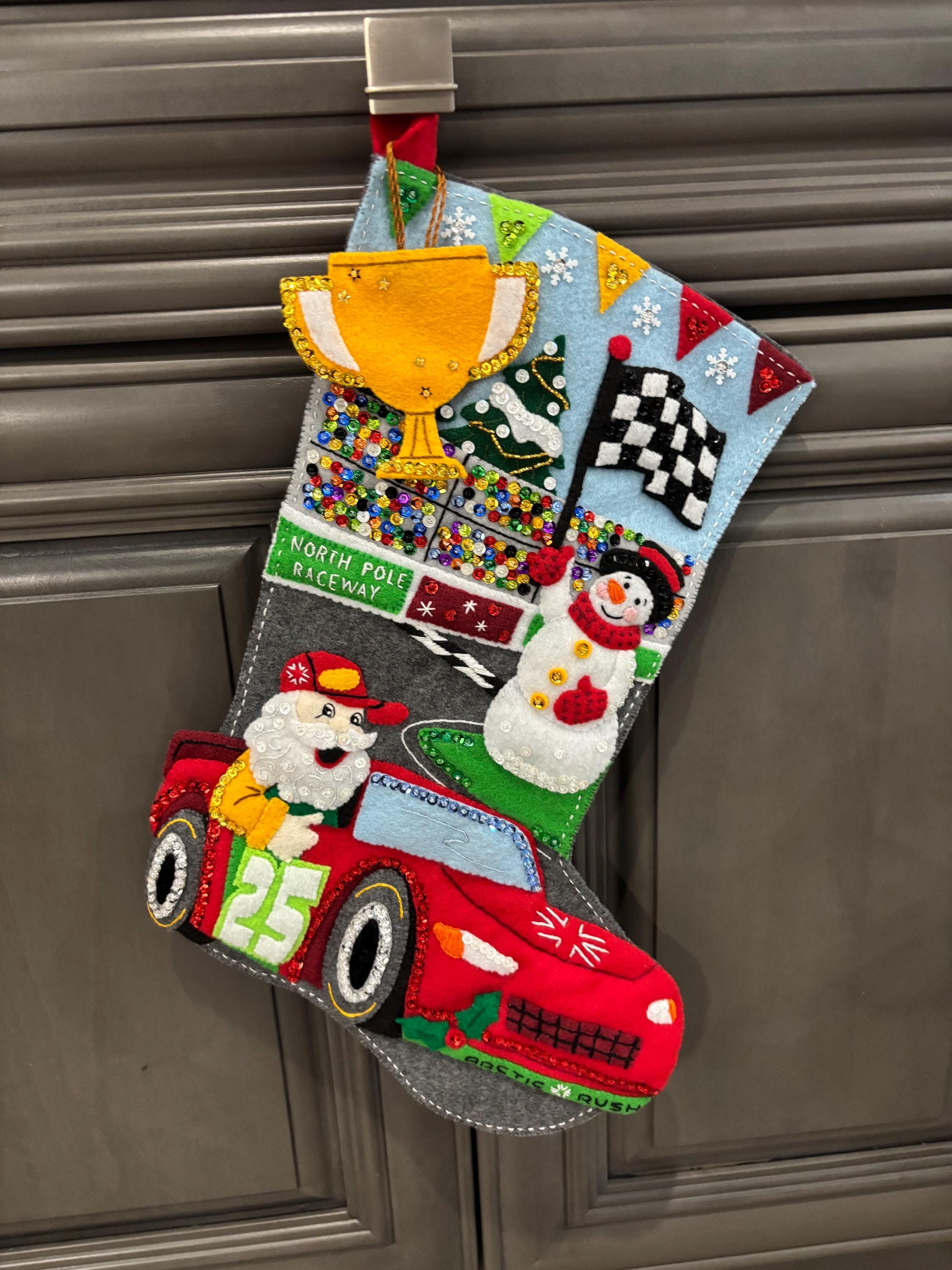 Bucilla Finished North Pole Raceway Stocking - Etsy