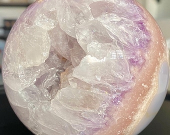 高品質　アメジスト　ピンクアメジスト　フラワーアゲート　スフィア　大 0d1e6427ceb949cf49db246f9e12ed