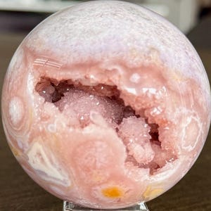 ドゥルージーピンクアメジストフラワーアゲートスフィア - Etsy 日本