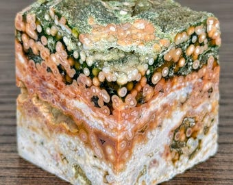 Drusa Orbicular de Estoque Antigo de Jaspe Oceânico em Forma Livre