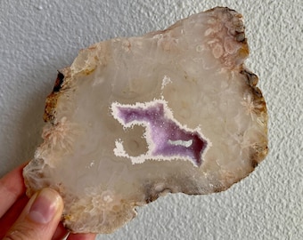 Purple Sugar Druzy Pink Amethyst Flower Agate Slab