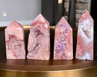 ライトピンクのアメジストフラワーアゲートドゥルージータワー - Etsy 日本