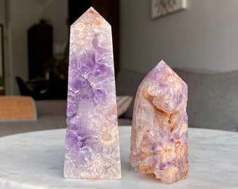 ライトピンクのアメジストフラワーアゲートドゥルージータワー - Etsy 日本