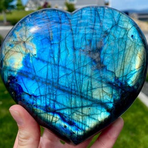 EXTRA Flashy Large Labradorite Heart