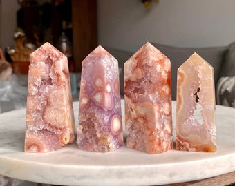 ライトピンクのアメジストフラワーアゲートドゥルージータワー - Etsy 日本