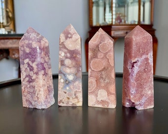 ライトピンクのアメジストフラワーアゲートドゥルージータワー - Etsy 日本