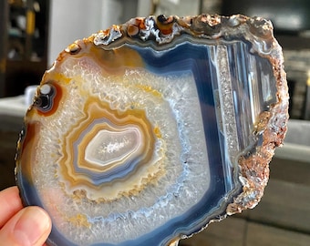 Brazilian Blue and Yellow Agate Slab