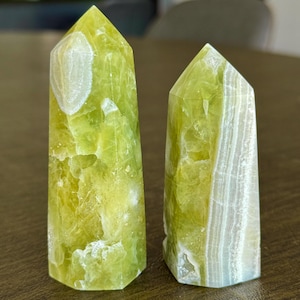 Natural Bright Green Quartz Towers
