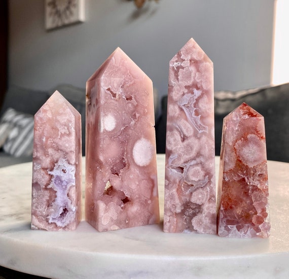 ライトピンクのアメジストフラワーアゲートドゥルージータワー - Etsy 日本