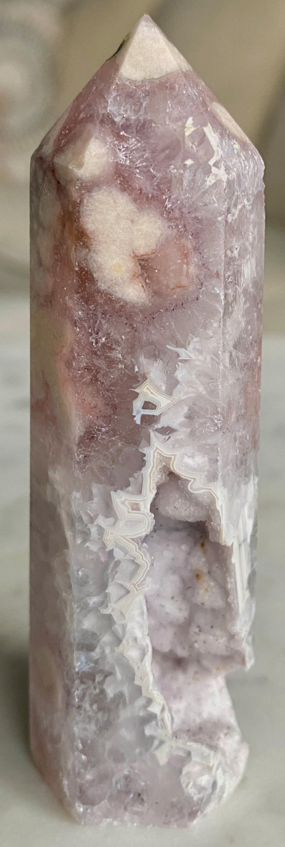 ドゥルージーピンクアメジストフラワーアゲートタワー - Etsy 日本