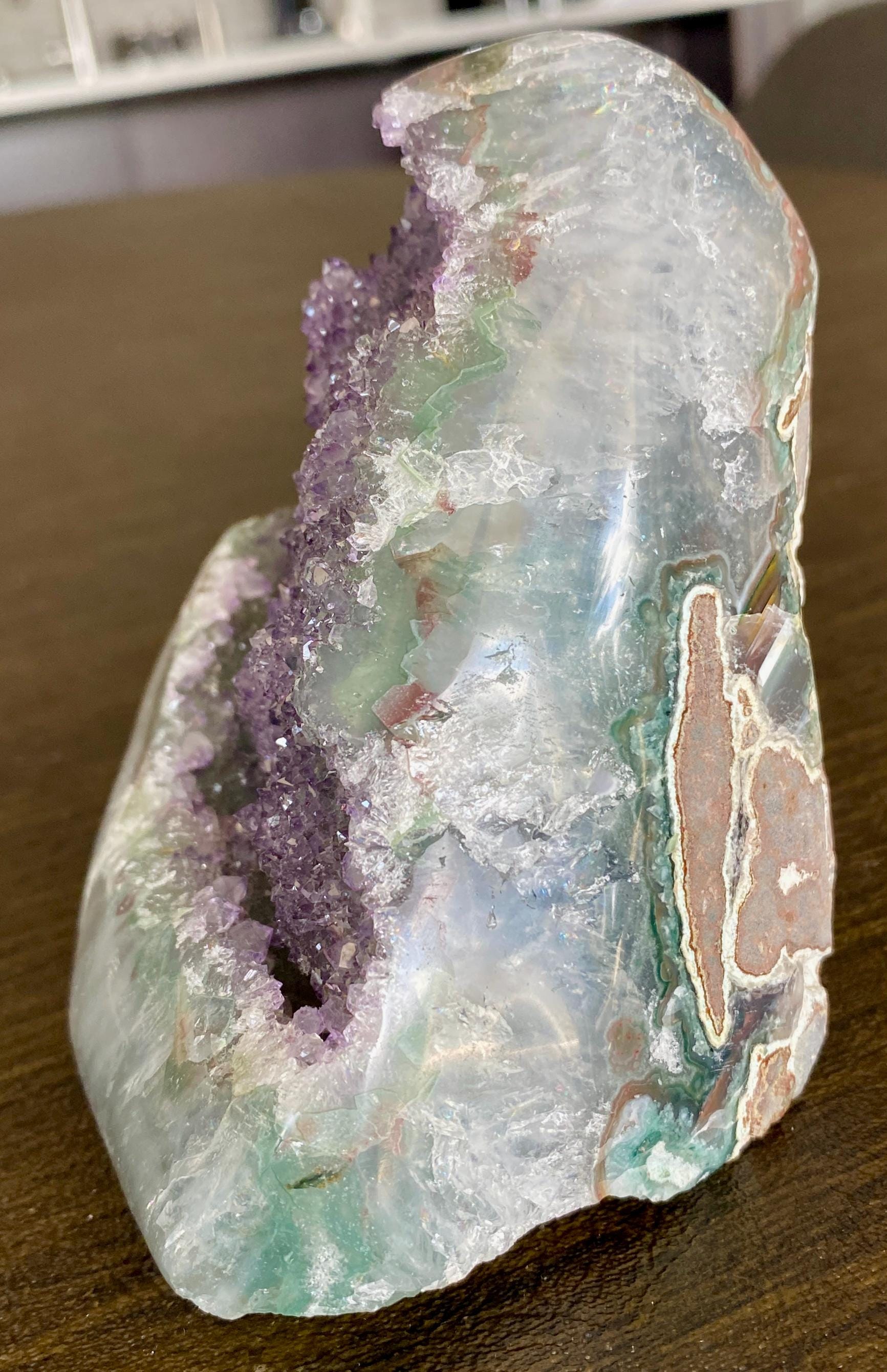 魔法のような緑と紫のレインボーアメジスト - Etsy 日本