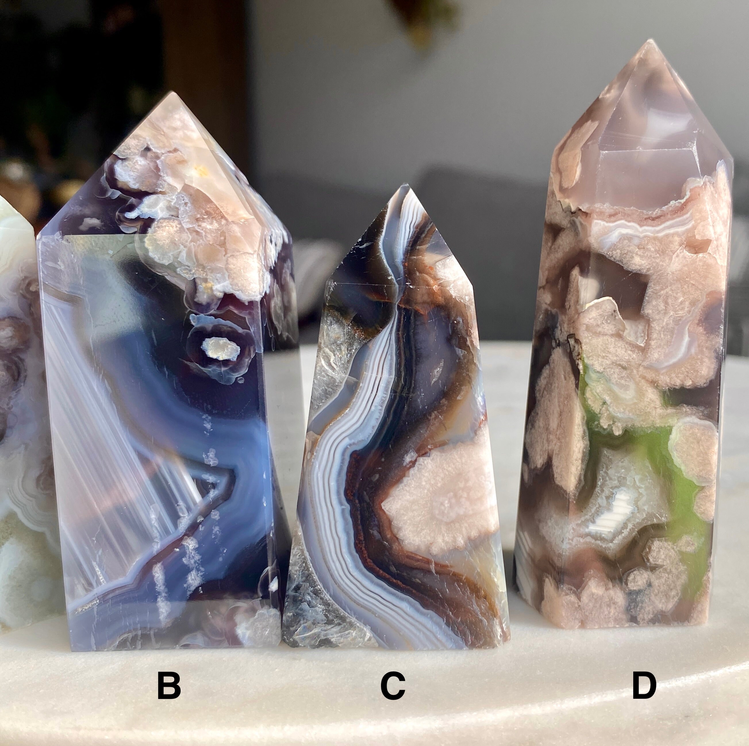 黒花瑪瑙　タワー　天然石 黒花瑪瑙塔 - Etsy 日本