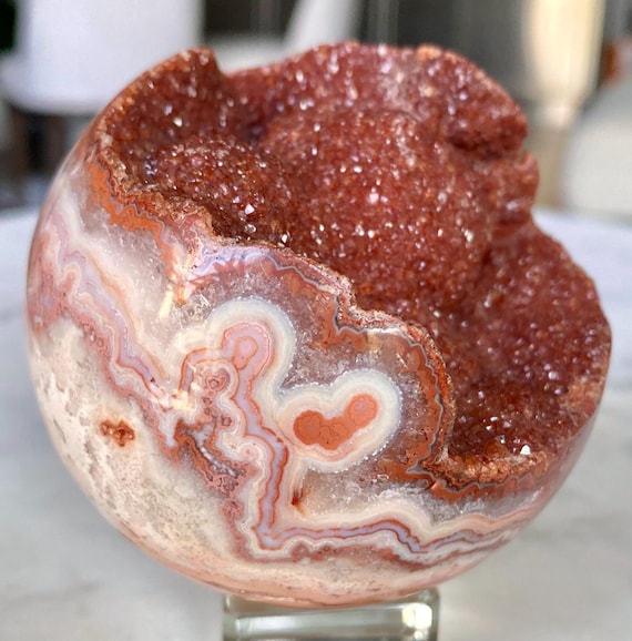 Wow! Pink Mexican Crazy Lace Agate Sphere - Etsy