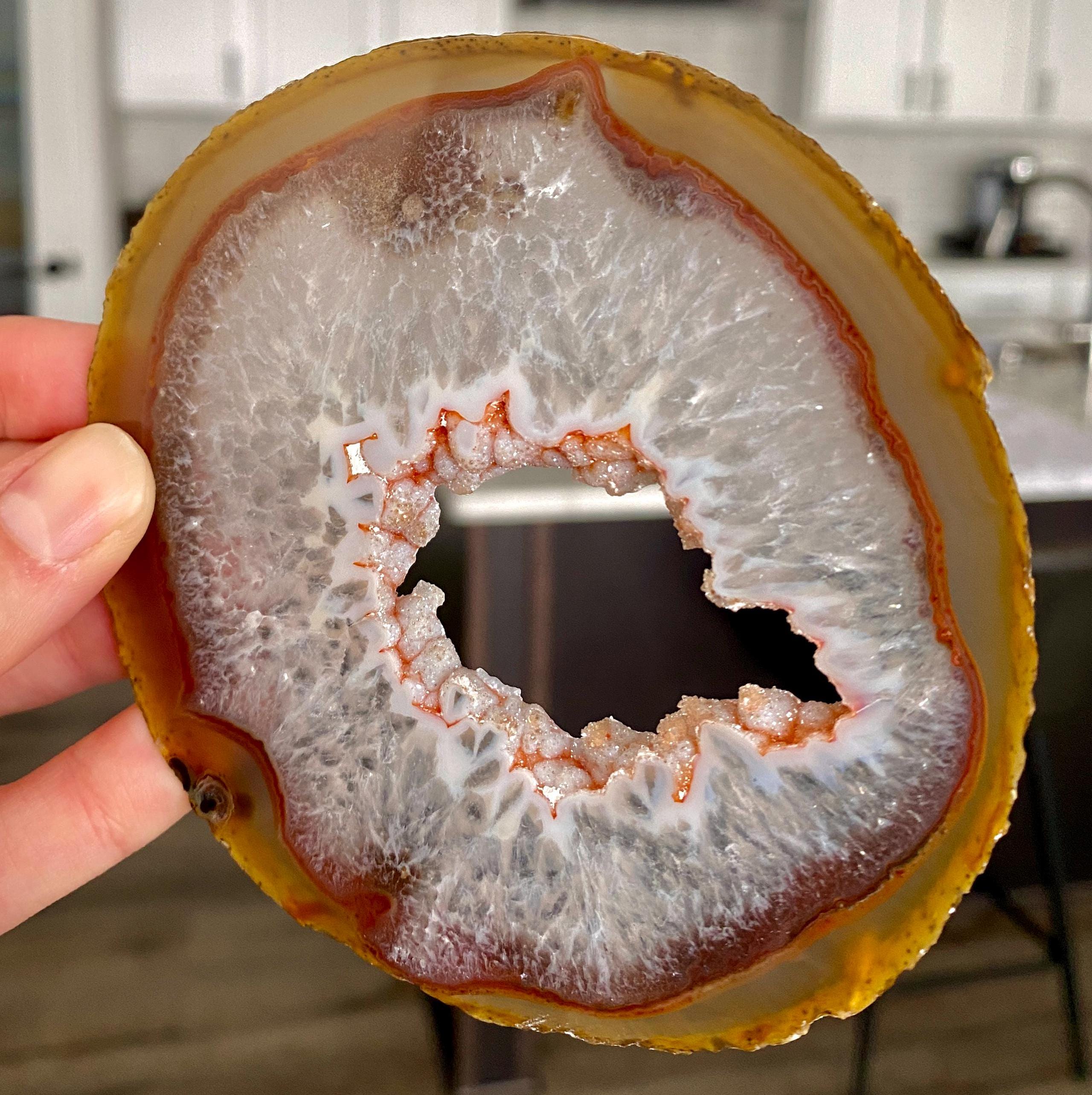 Pink Druzy Botryoidal Agate Slab