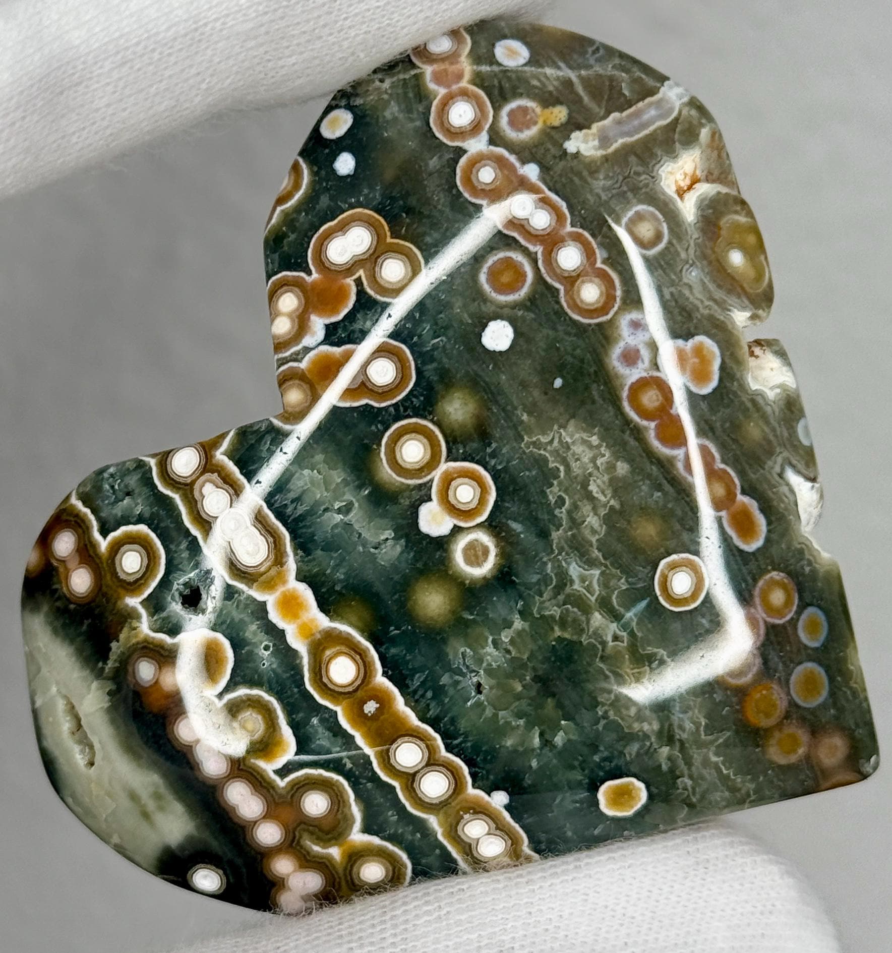 Ocean jasper heart - Etsy 日本