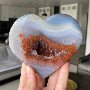 Druzy Agate Heart Carving - Etsy