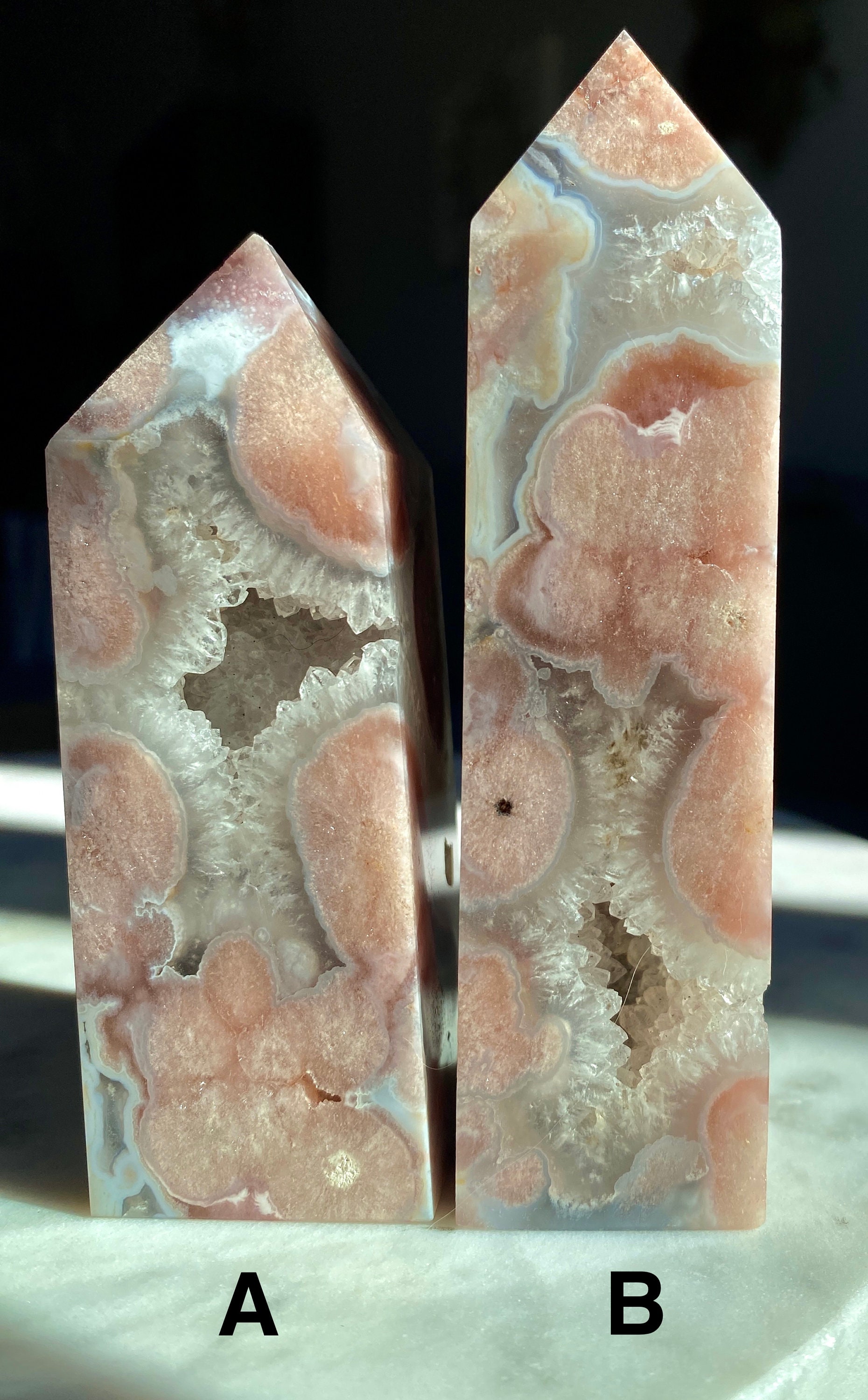 クリアクォーツタワーのピンクアメジストフラワーアゲート - Etsy 日本