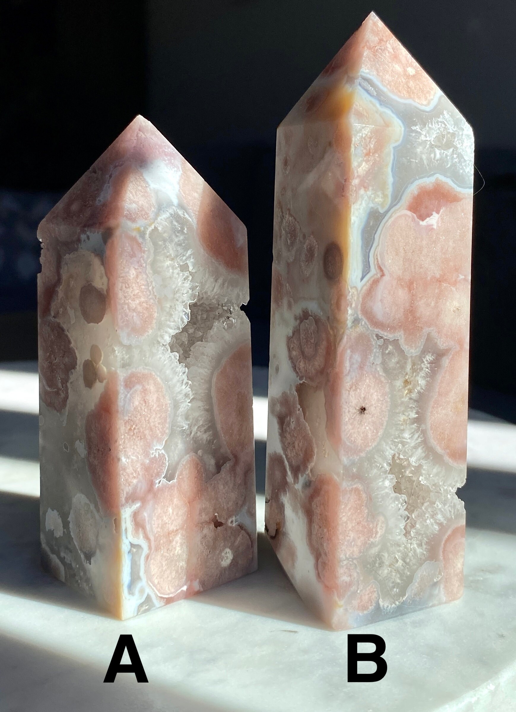 クリアクォーツタワーのピンクアメジストフラワーアゲート - Etsy 日本