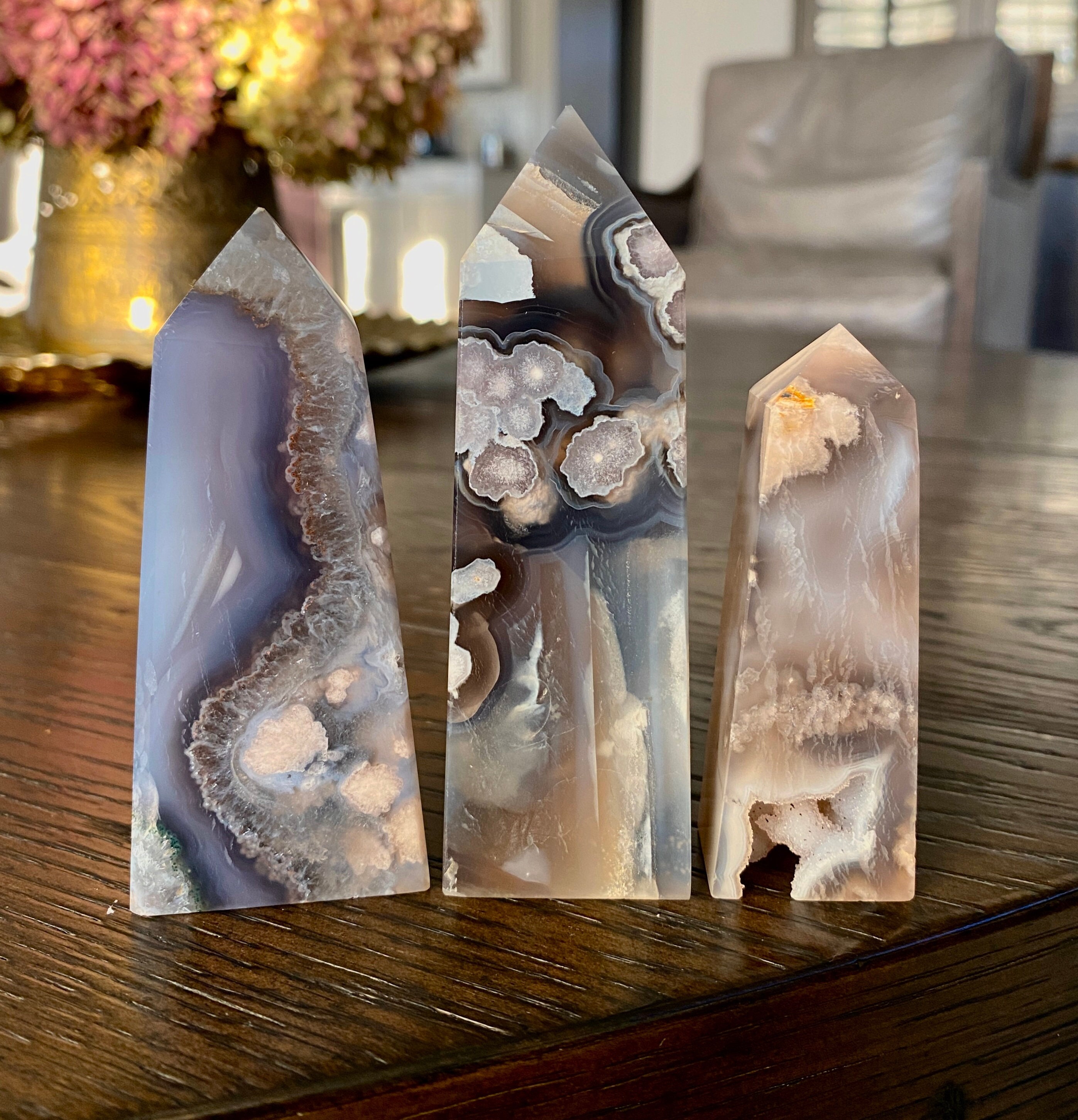 黒花瑪瑙 タワー 天然石 黒花瑪瑙 タワー 天然石 黒花瑪瑙塔 - Etsy 日本