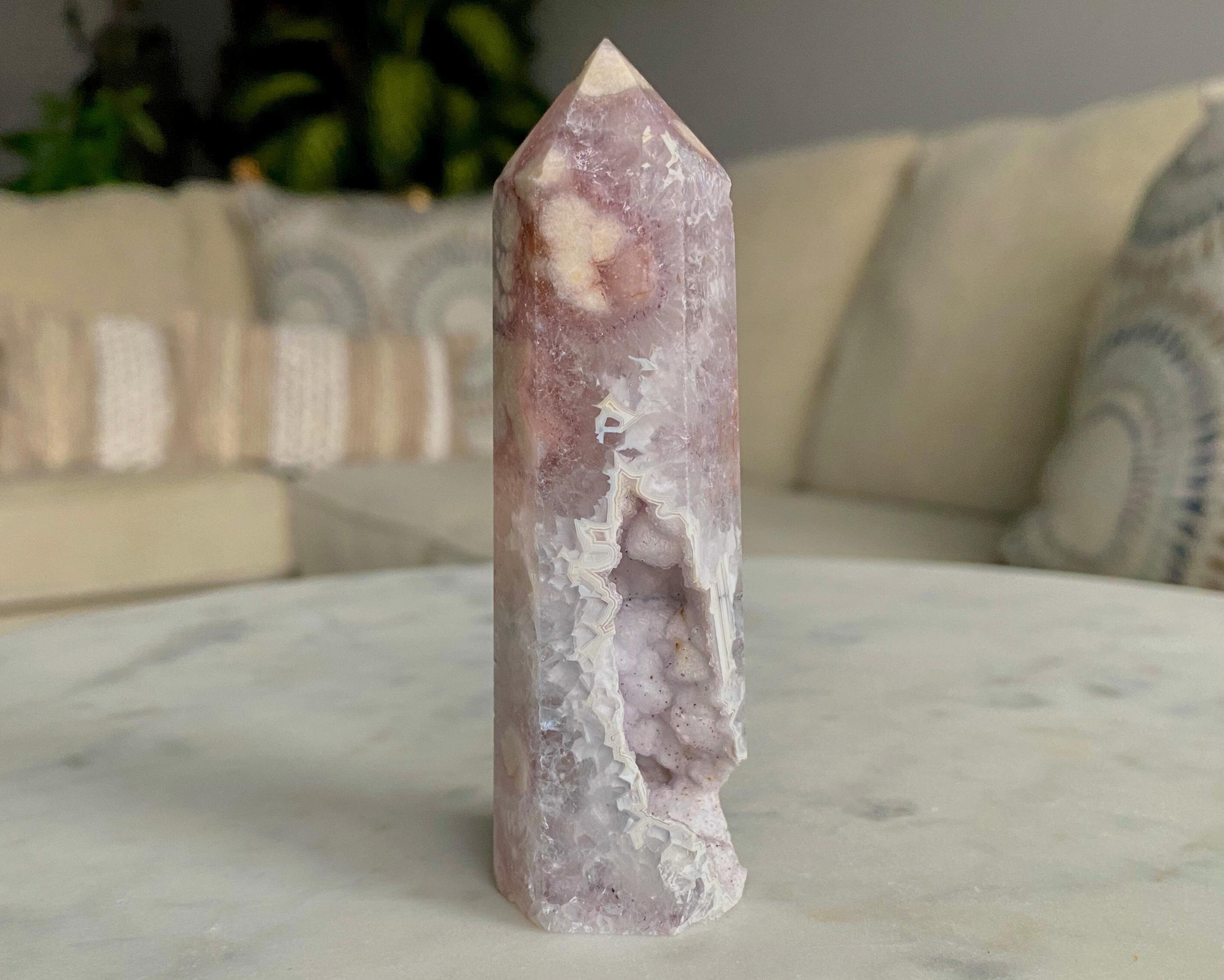 ドゥルージーピンクアメジストフラワーアゲートタワー - Etsy 日本