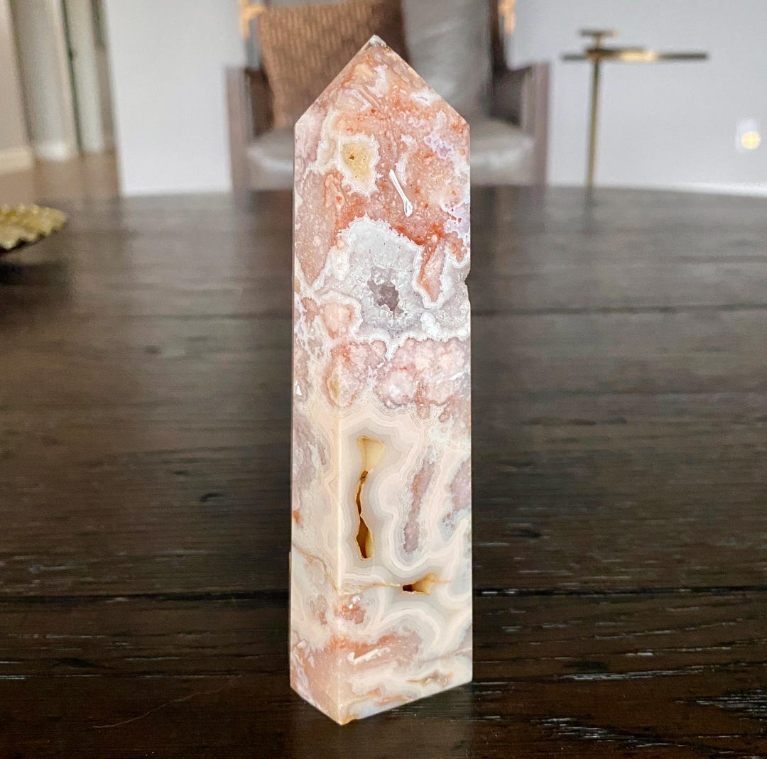 見事なピンクのアメジストの花の瑪瑙の塔 - Etsy 日本