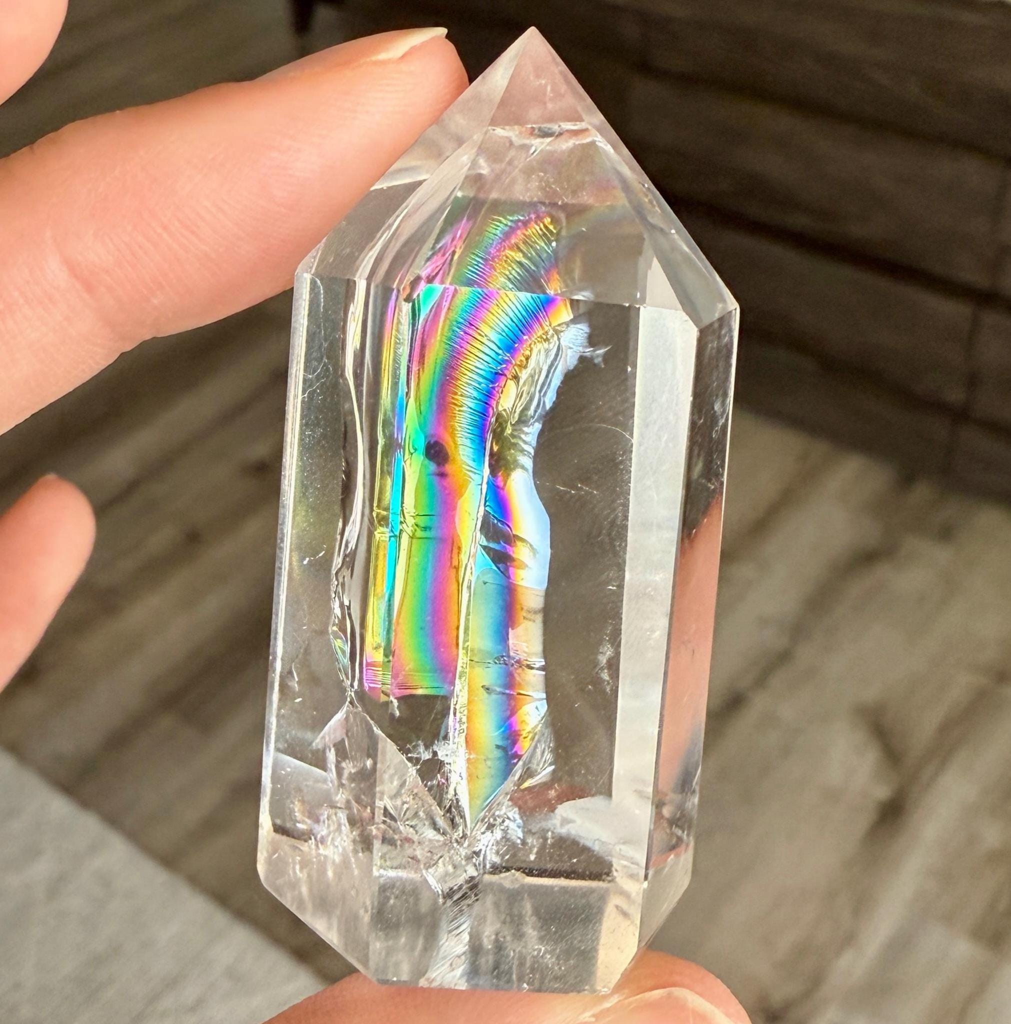 Wow! Rainbows in Water Clear Quartz
