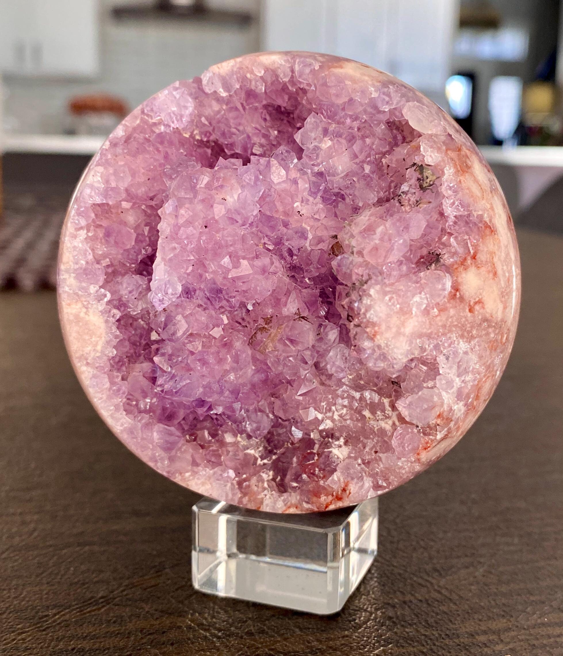 デンドリティックピンクアメジストフラワーアゲートスフィア - Etsy 日本